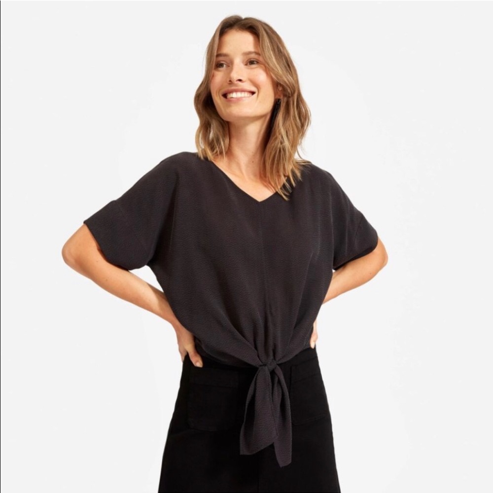 Everlane Cupro Tie-Front Top